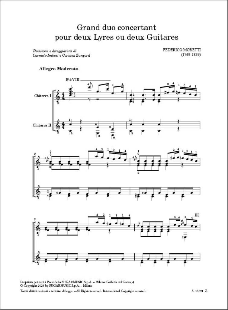 Federico Moretti: Gran duo concertant: Sonstige Zupfinstrumente