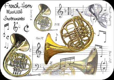 French Horn Placemat - Pack Of 4