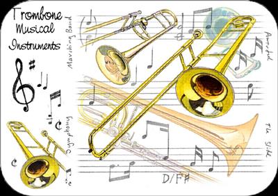 Trombone Placemat - Pack Of 4