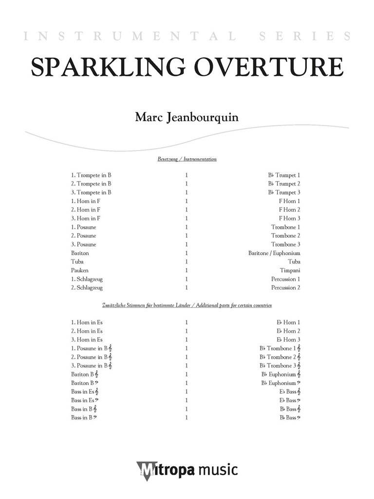 Marc Jeanbourquin: Sparkling Overture: Blechbläser Ensemble