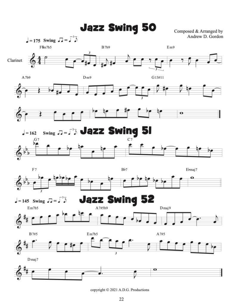 Andrew D. Gordon: 100 Ultimate Jazz Riffs for Clarinet: Klarinette Solo