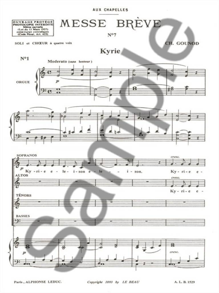 Charles Gounod: Messe Brève No.7: Gemischter Chor mit Klavier/Orgel