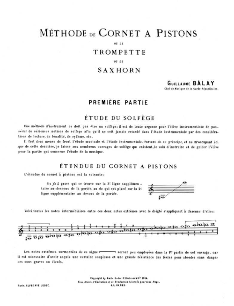 Méthode complète de cornet à pistons, Vol. 1