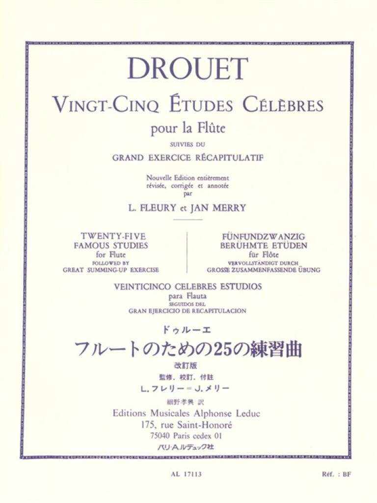 Louis Drouët: 25 Etudes célèbres: Flöte Solo