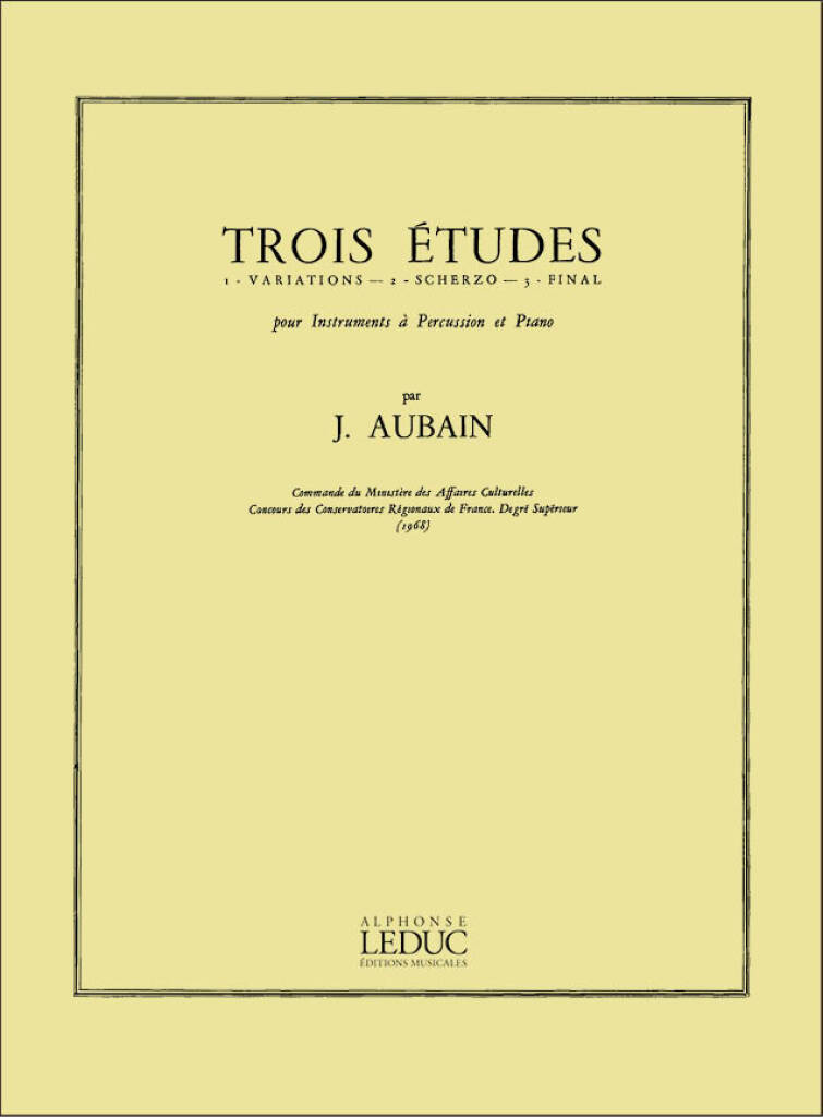 3 Etudes pour Instruments à Percussion et piano