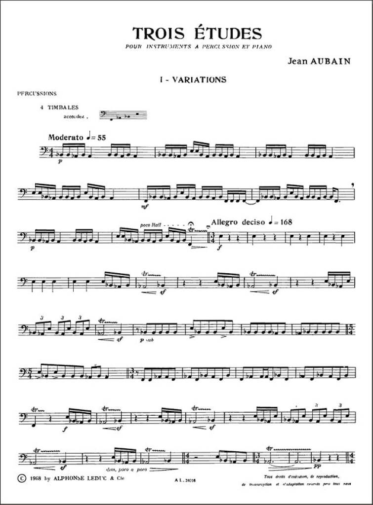 3 Etudes pour Instruments à Percussion et piano