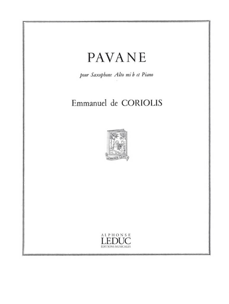 Emmanuel de Coriolis: Pavane: Saxophon