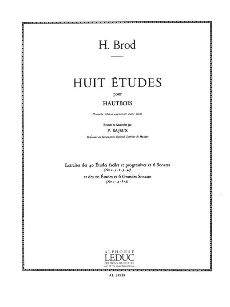 Henri Brod: 8 Etudes For Oboe Solo: Oboe Solo