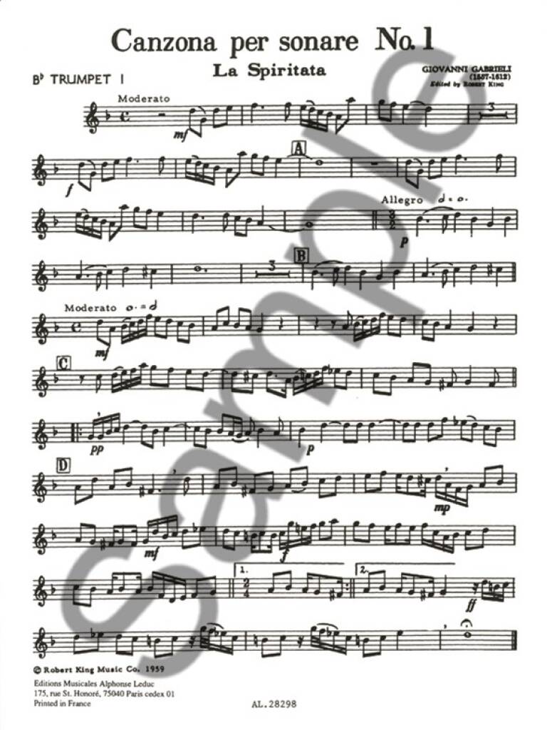 Gabrieli: Canzona Per Sonare 1 & 2: Blechbläser Ensemble