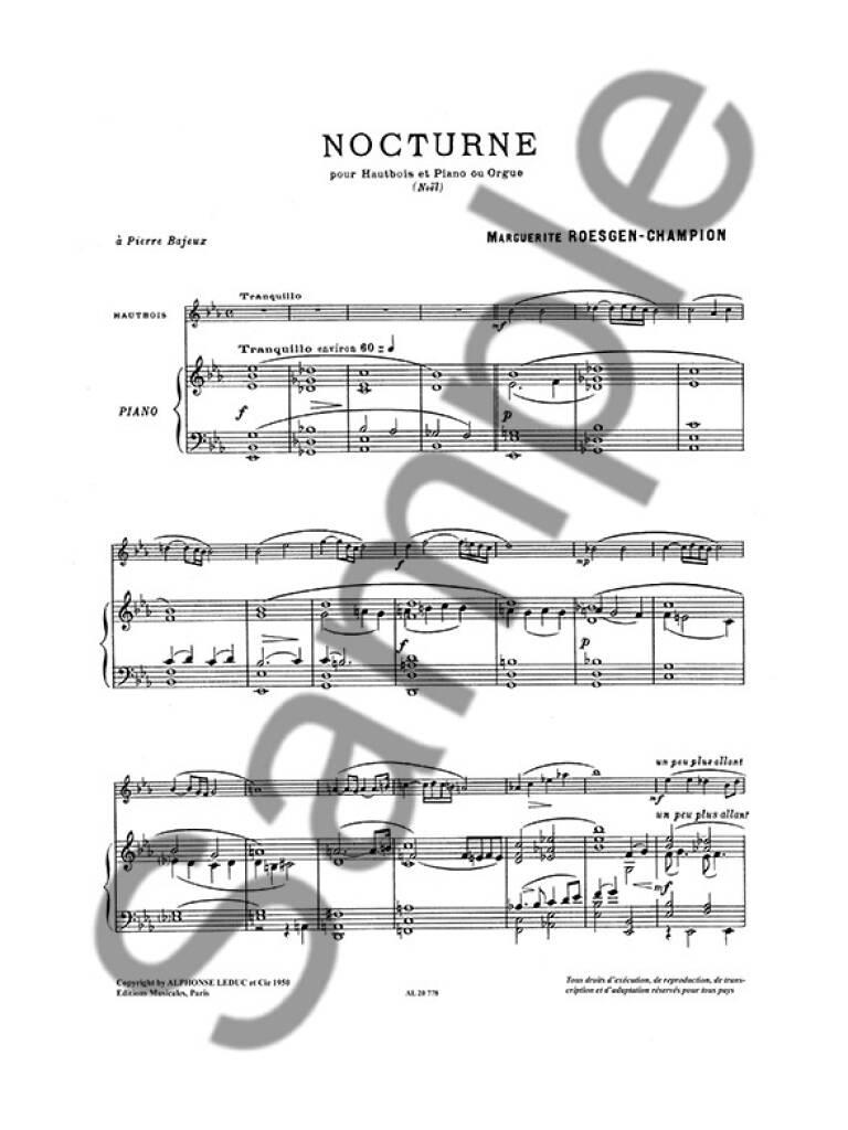 Marguerite Roesgen-Champion: Deux Nocturnes For Oboe And Piano: Oboe mit Begleitung