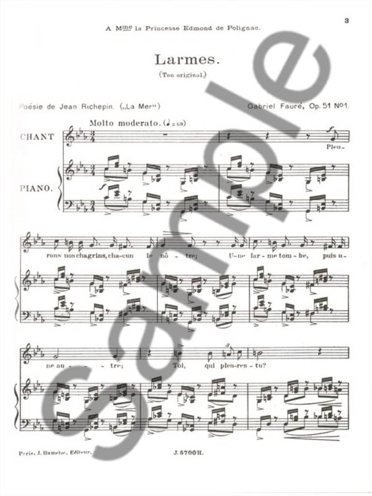 Gabriel Fauré: 20 Mélodies - Soprano - Vol. 3: Gesang mit Klavier