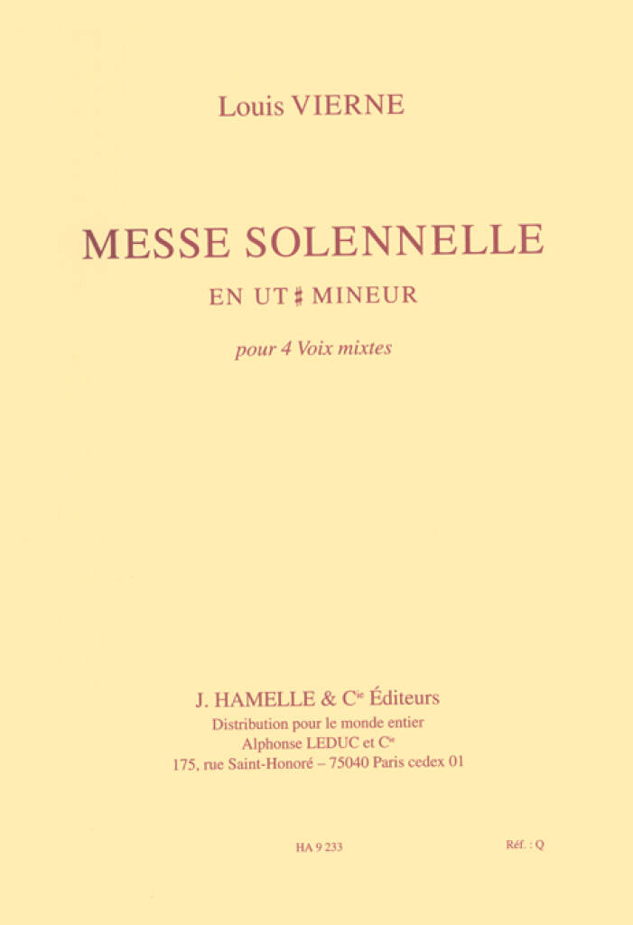 Louis Vierne: Messe Solennelle Ut Opus 16: Gemischter Chor mit Begleitung