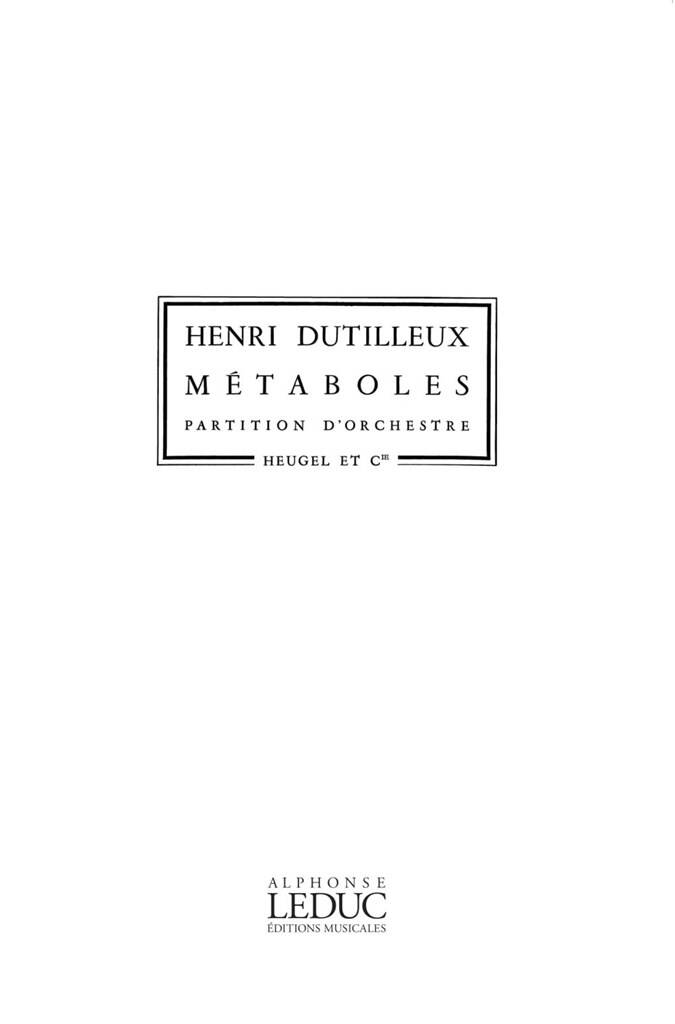 Henri Dutilleux: Metaboles: Orchester