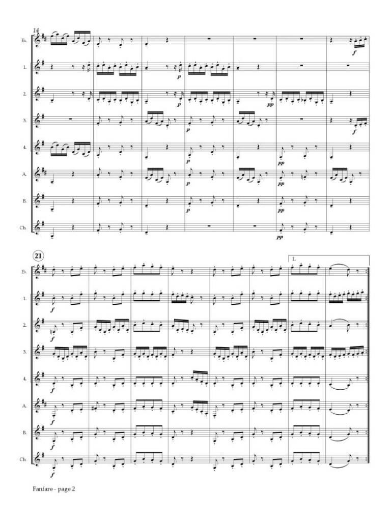 Jacques-Nicolas Lemmens: Fanfare for Clarinet Choir: (Arr. Matt Johnston): Klarinette Ensemble
