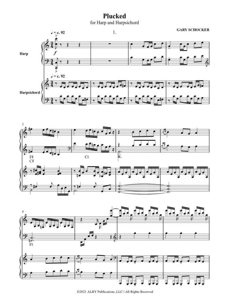 Gary Schocker: Plucked: Harfe mit Begleitung