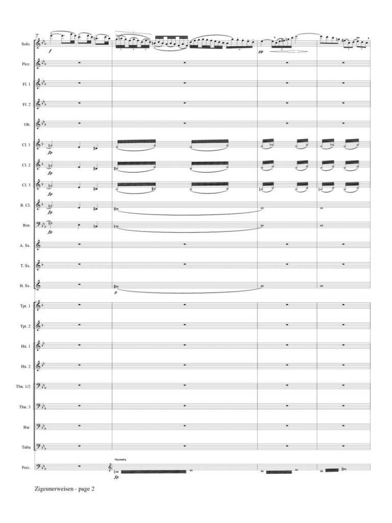 Pablo de Sarasate: Zigeunerweisen for Solo Flute and Concert Band: (Arr. Robert Maddox): Blasorchester mit Solo