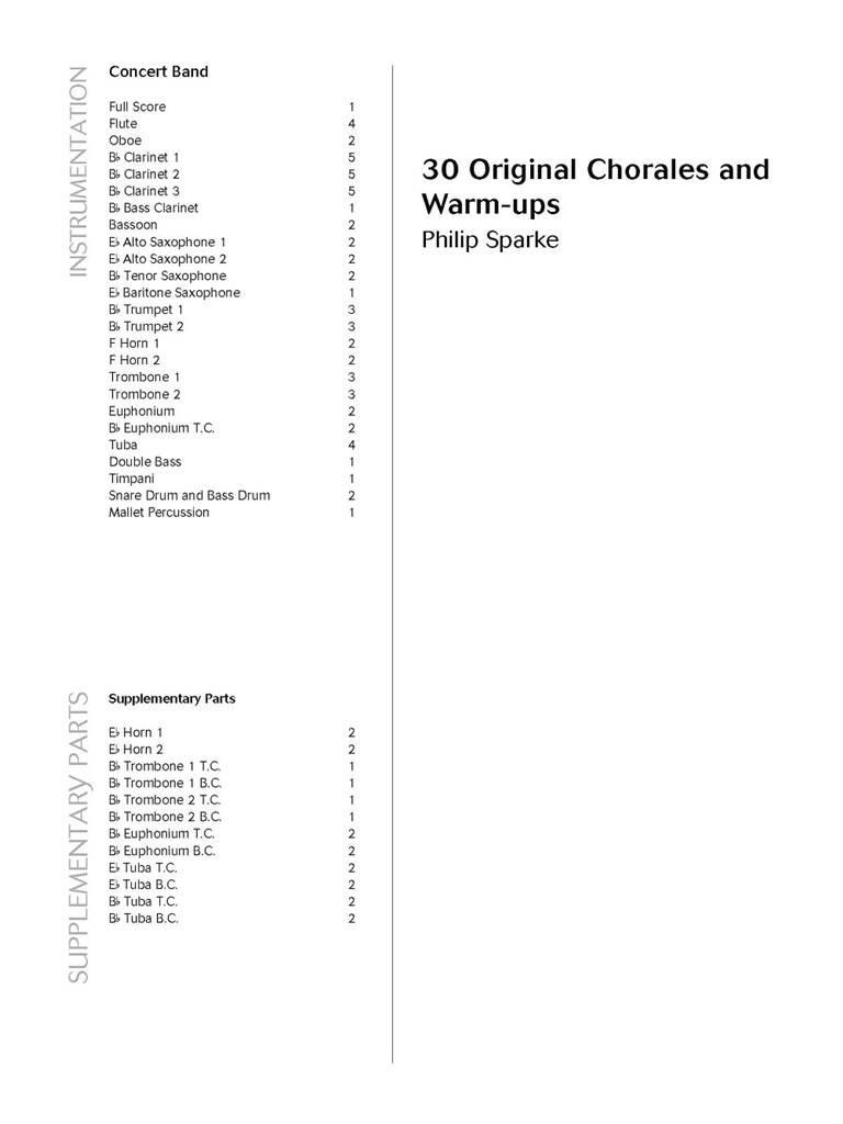 Philip Sparke: 30 Original Chorales and Warm-Ups: Blasorchester