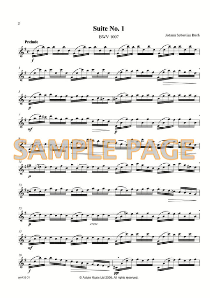 Johann Sebastian Bach: Suites No. 1 BWV 1007 and No. 2 BWV 1008: Flöte Solo