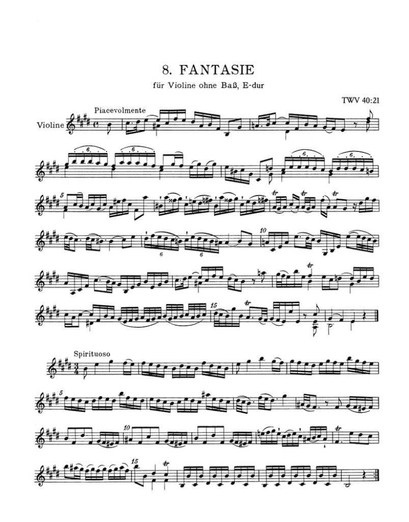 Georg Philipp Telemann: Twelve Fantasias For Violin: Violine Solo