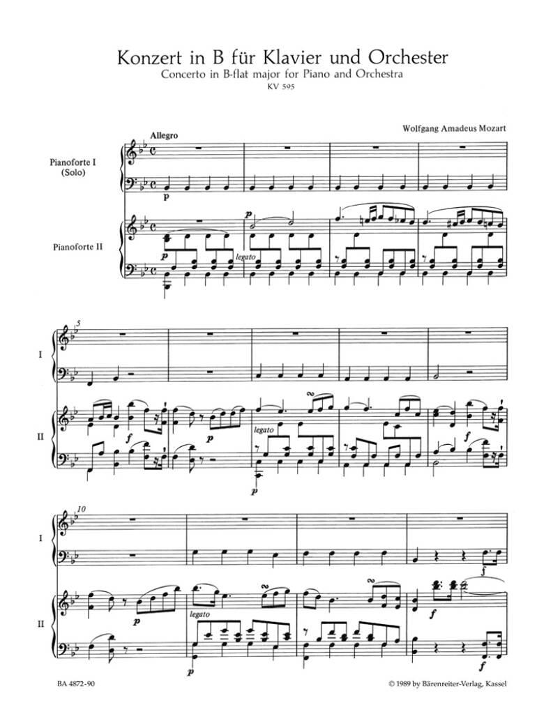 Wolfgang Amadeus Mozart: Piano Concerto No. 27 in B-flat major K. 595: Klavier Duett