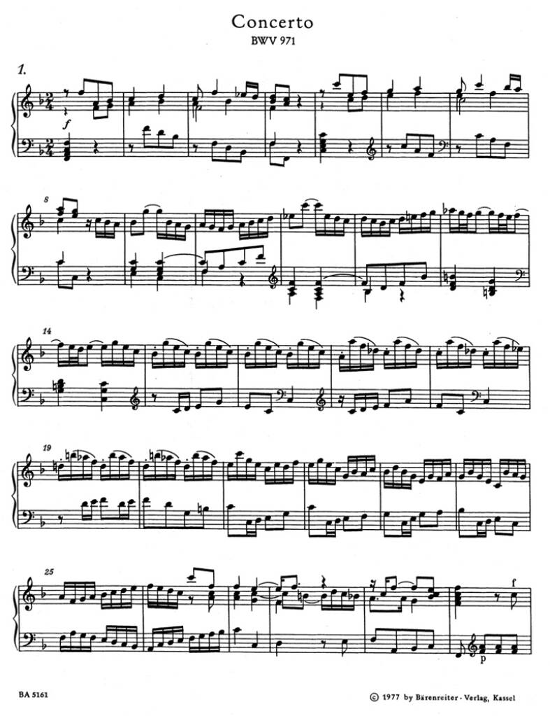Johann Sebastian Bach: Italian Concerto-French Overture: Cembalo