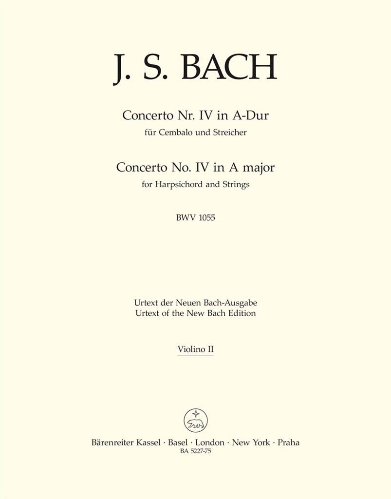 Johann Sebastian Bach: Concerto for Keyboard No.4 in A major BWV 1055: Cembalo