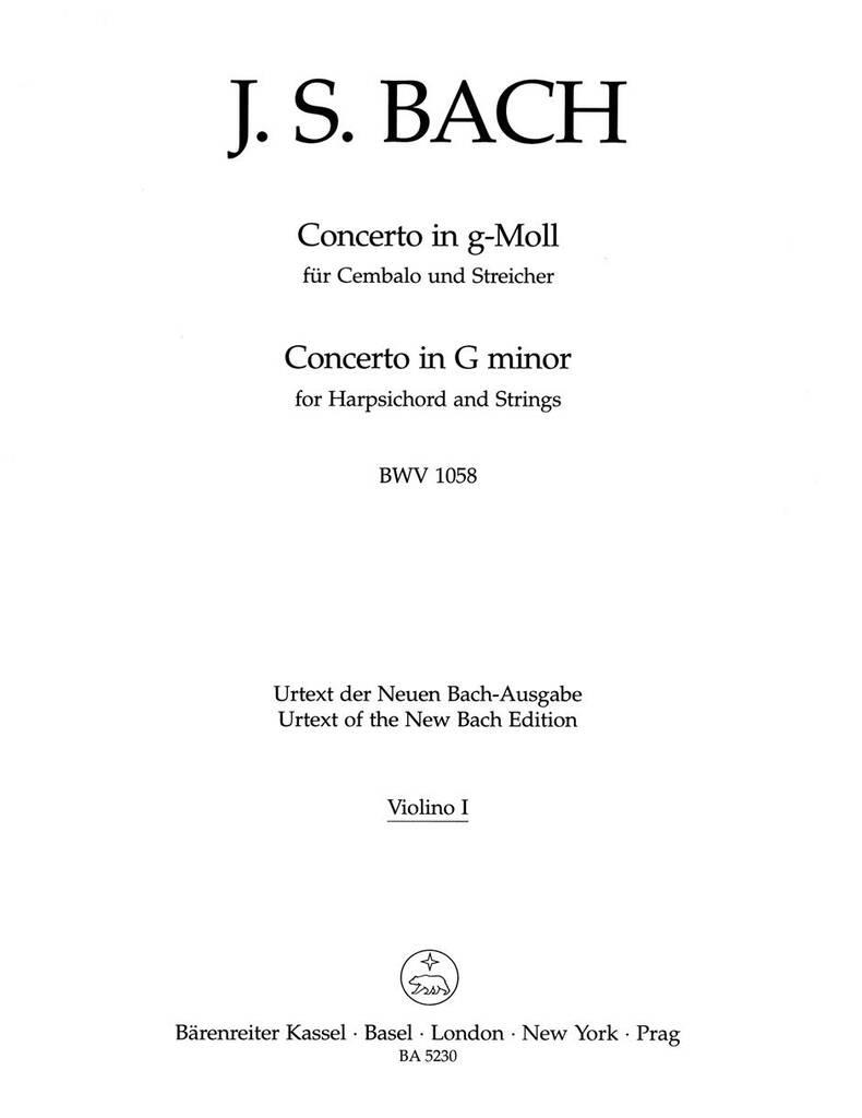 Johann Sebastian Bach: Concerto For Harpsichord In G Minor: Cembalo