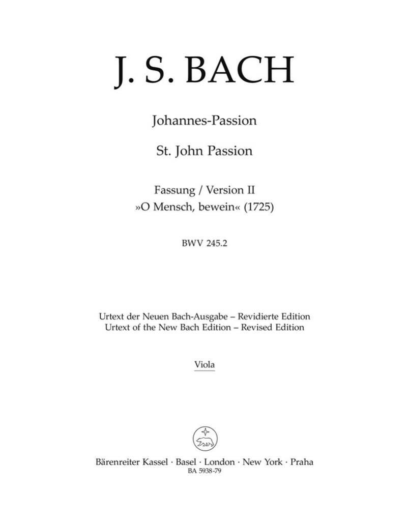 Johann Sebastian Bach: St. John Passion BWV 254.2: Orchester mit Gesang
