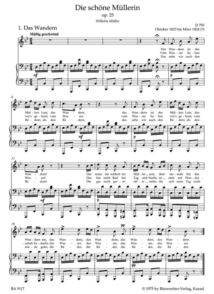 Franz Schubert: Die Schöne Müllerin Op.25 - High Voice: Gesang mit Klavier