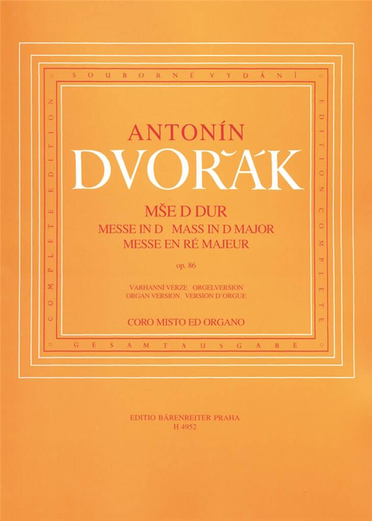 Antonín Dvořák: Mass: Gemischter Chor mit Klavier/Orgel