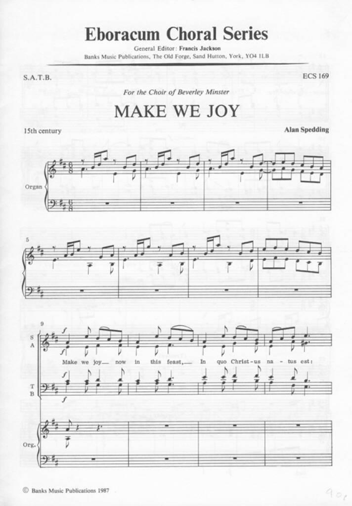 Alan Spedding: Make We Joy: Gemischter Chor mit Begleitung