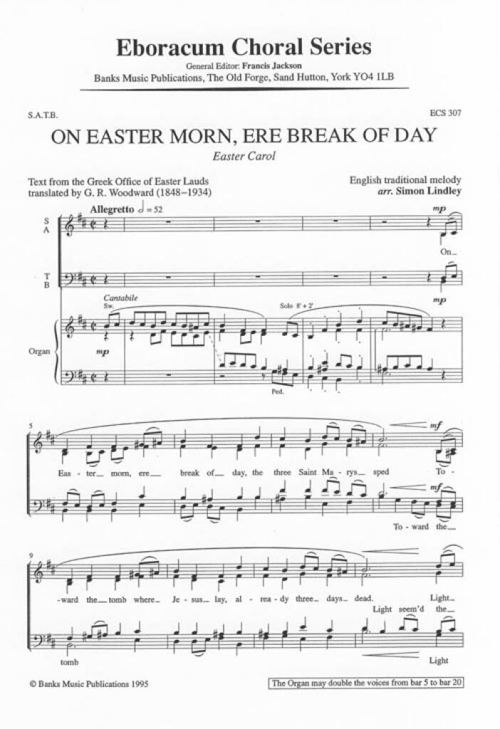 On Easter Morn Ere Break Of Day: (Arr. Simon Lindley): Gemischter Chor mit Begleitung