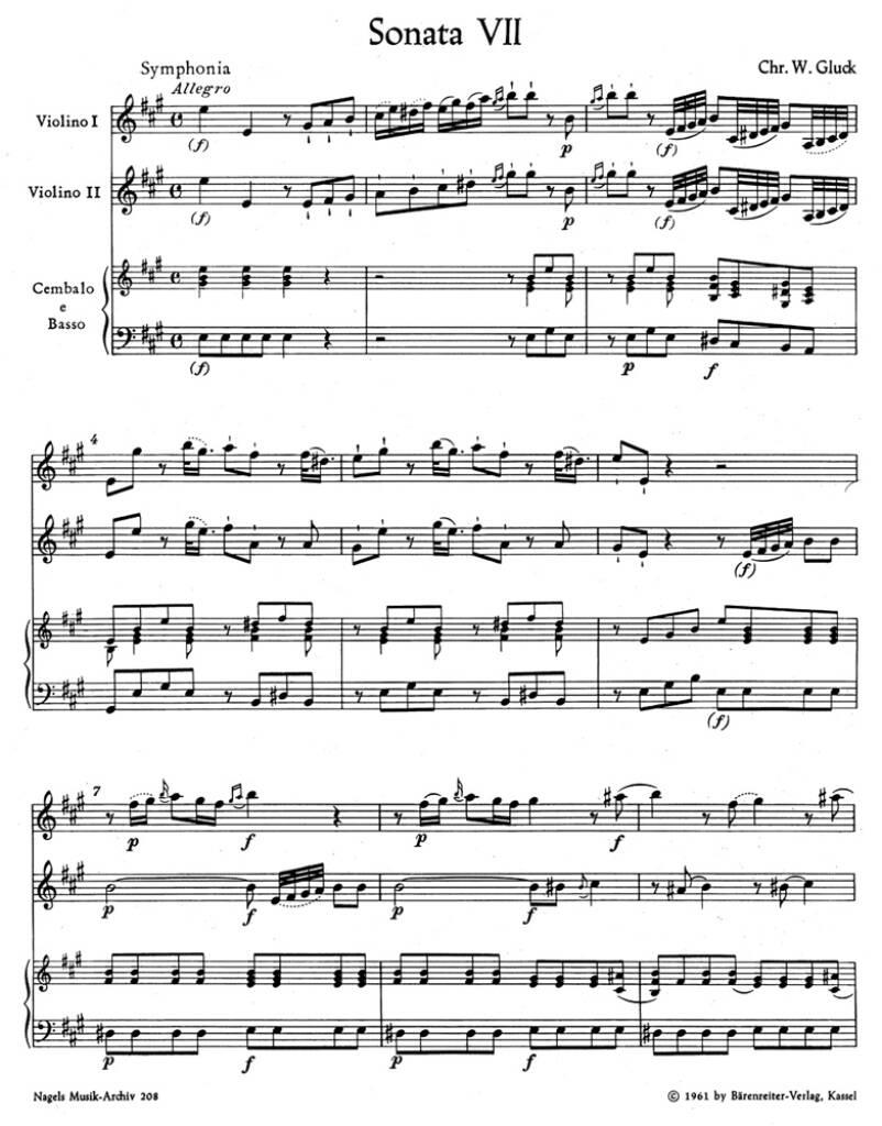 Christoph Willibald Gluck: Zwei Triosonaten: Violin Duett
