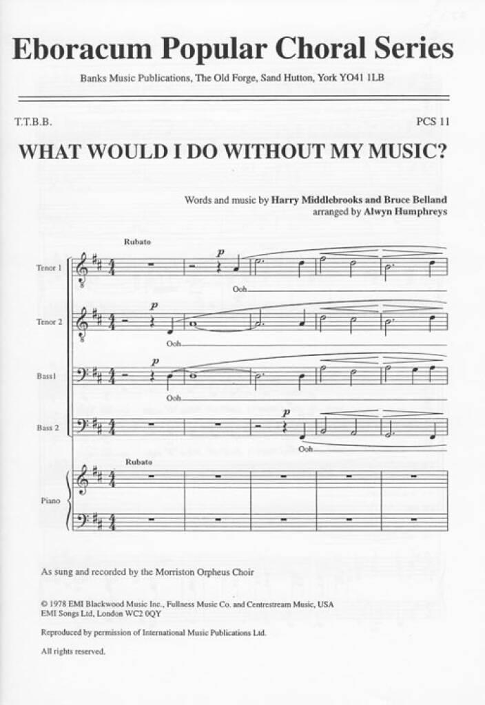 Middlebrooks: What Would I Do Without My Music?: (Arr. Alwyn Humphreys): Männerchor mit Begleitung