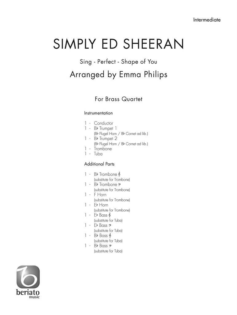 Ed Sheeran: Simply Ed Sheeran: (Arr. Emma Philips): Blechbläser Ensemble