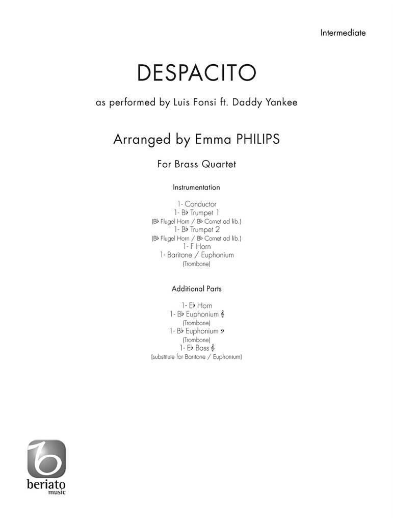 Luis Fonsi: Despacito: (Arr. Emma Philips): Blechbläser Ensemble