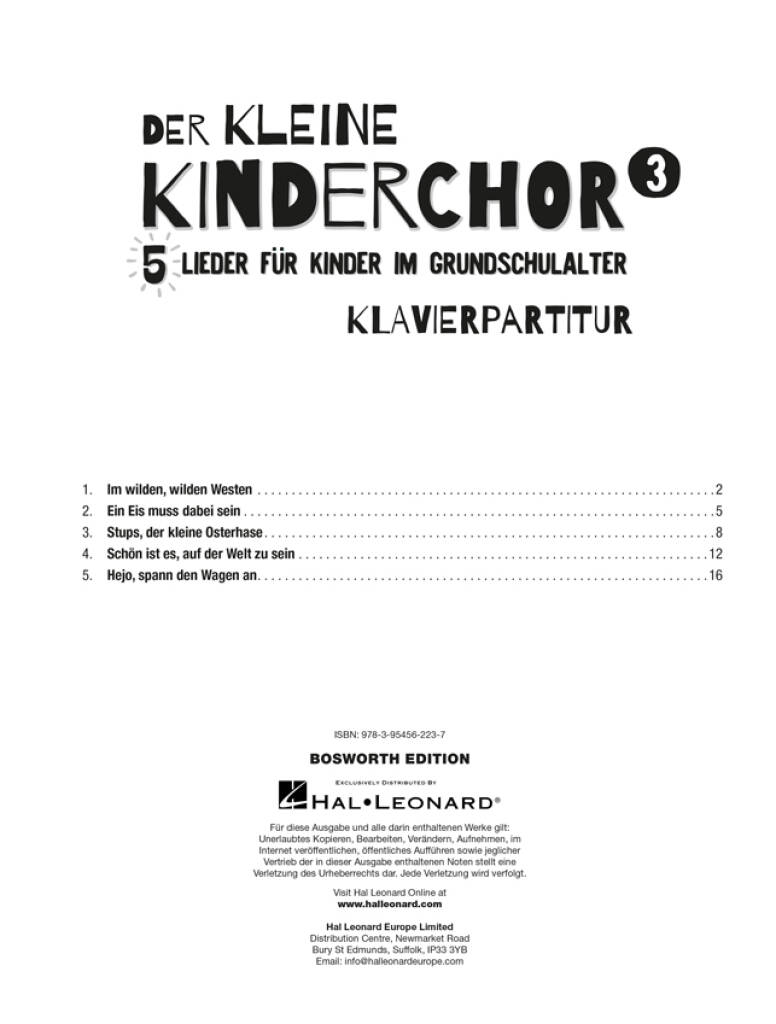 Der kleine Kinderchor 3: Klavier Begleitung