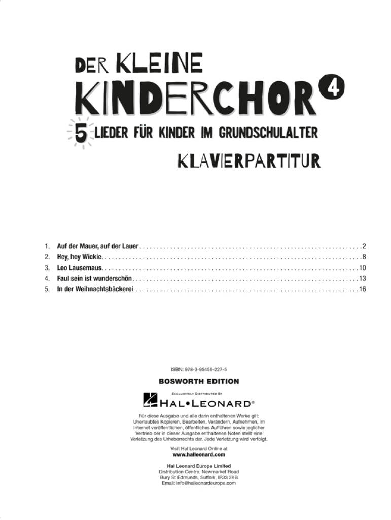 Der kleine Kinderchor 4: Kinderchor