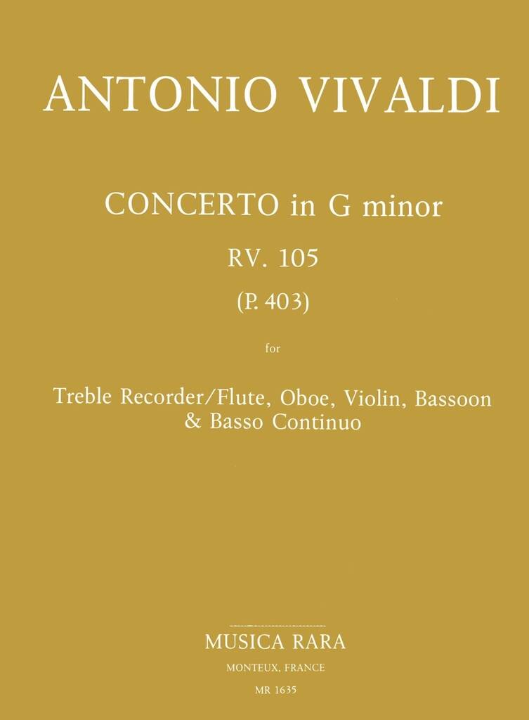 Antonio Vivaldi: Concerto In G Minor RV 105: Kammerensemble