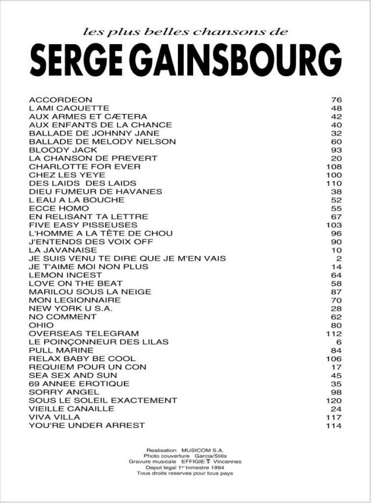 Serge Gainsbourg: Collection Grands Interprètes: Klavier, Gesang, Gitarre (Songbooks)