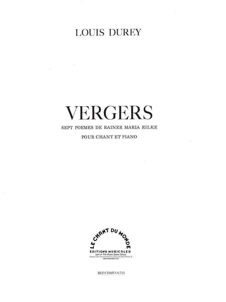 Louis Durey: Vergers: Gesang mit Klavier