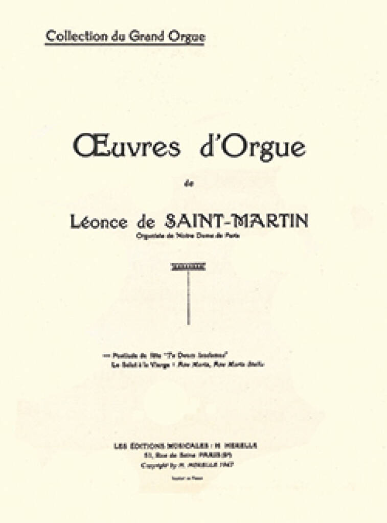 Léonce de Saint-Martin: Te Deum Laudamus - Postlude de fête Op.21: Orgel