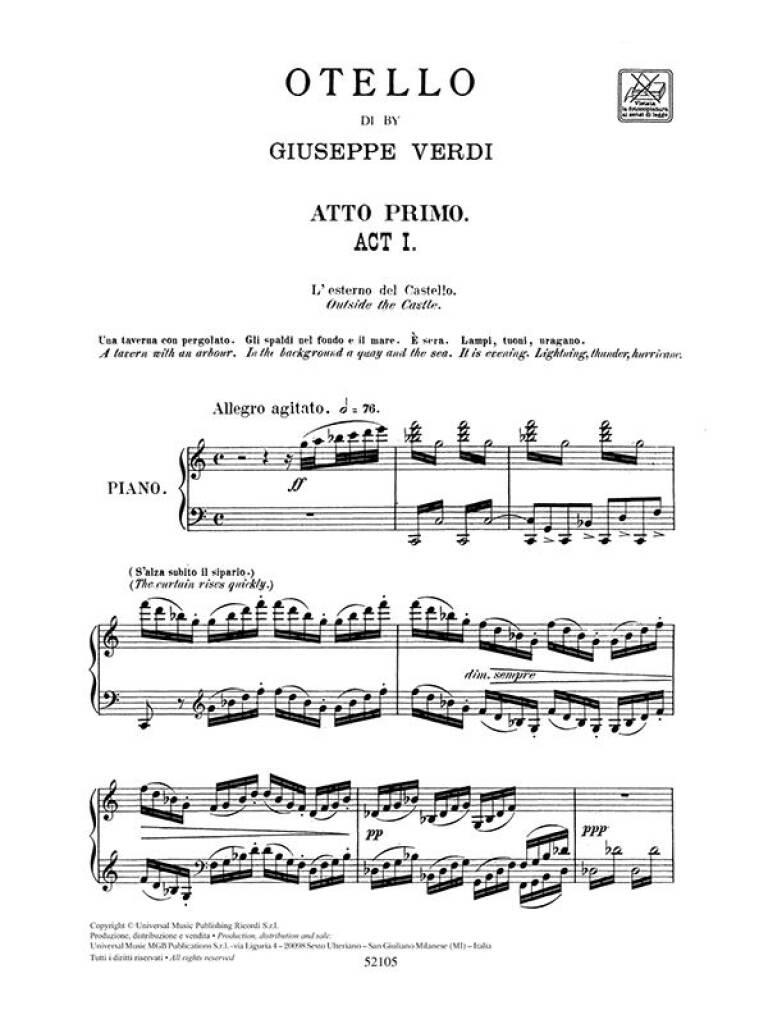 Giuseppe Verdi: Otello: Opern Klavierauszug