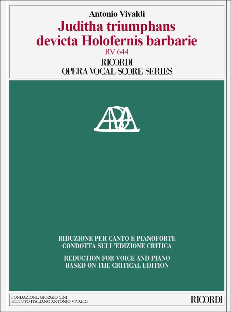 Antonio Vivaldi: Juditha Triumphans Devicta Holofernis Barbarie: Opern Klavierauszug