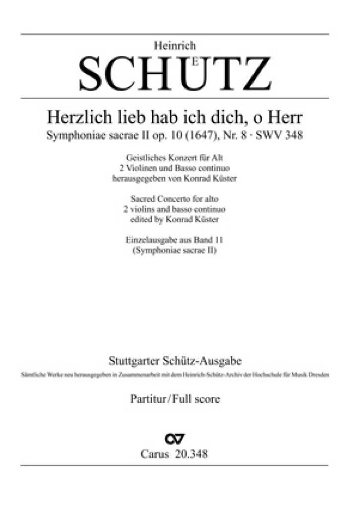 Heinrich Schütz: Herzlich lieb hab ich dich, o Herr: Kammerensemble
