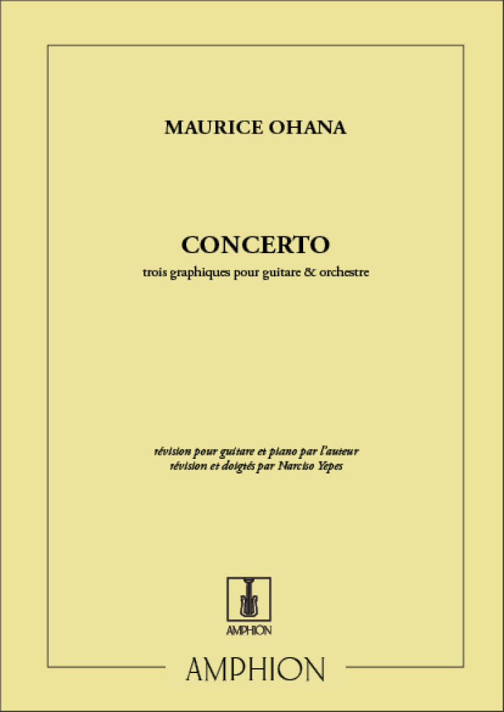 Maurice Ohana: Concerto. Trois Graphiques Pour Guitare Et: Gitarre mit Begleitung