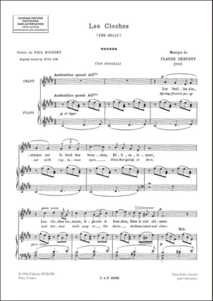 Claude Debussy: Douze Chants: Gesang mit Klavier