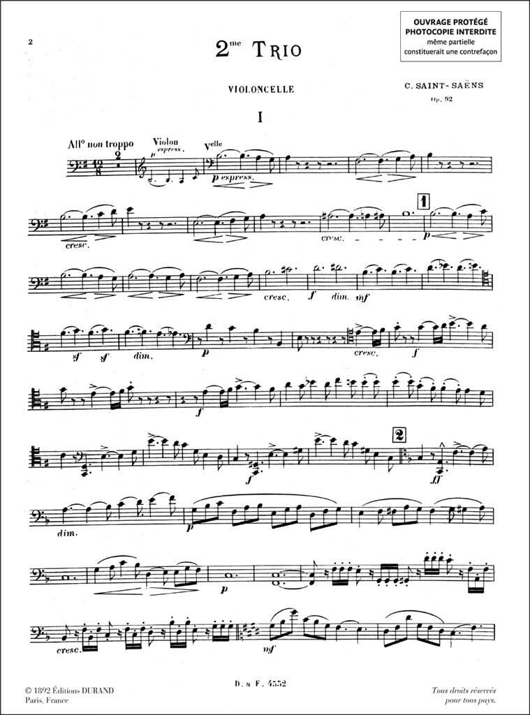 Camille Saint-Saëns: Deuxieme Trio en Mi Mineur opus 92: Kammerensemble