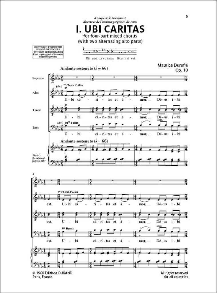 Maurice Duruflé: Quatre Motets Sur Des Themes Gregoriens Op. 10: Gemischter Chor A cappella