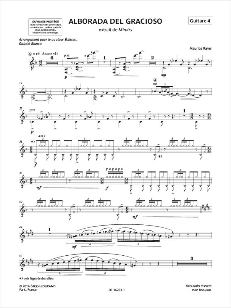 Maurice Ravel: Alborada del gracioso: (Arr. Gabriel Bianco): Gitarre Trio / Quartett